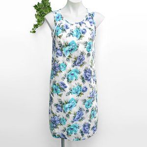 Lands' End Cotton Floral Ikat Comfy Shift Dress 6